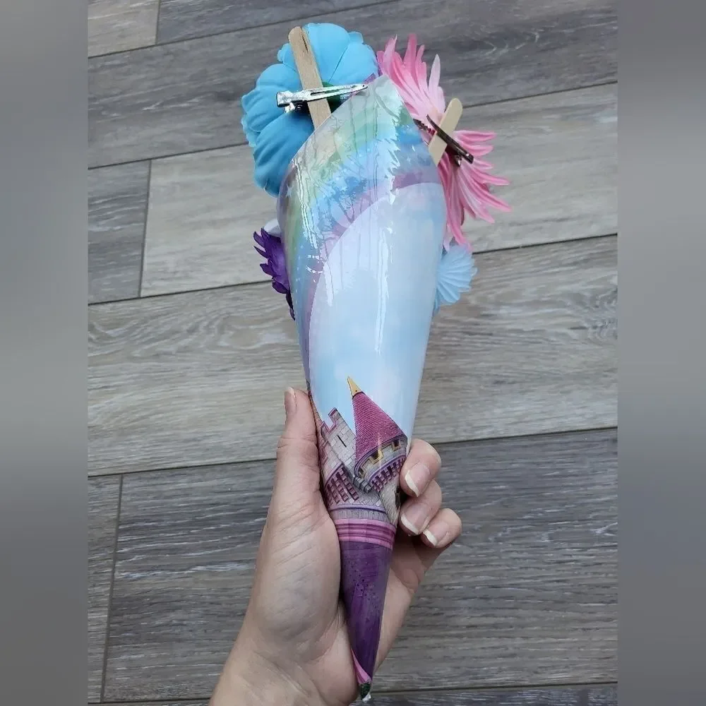 Large Hair Clip Bouquet 6 clips castle themed